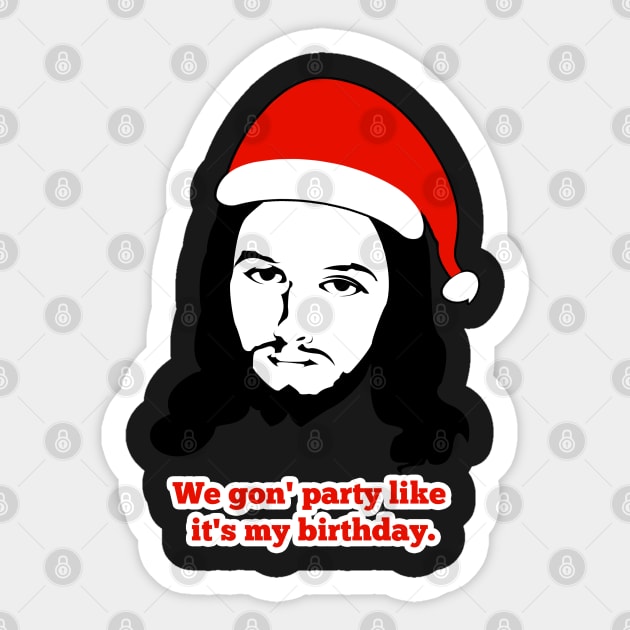 Birthday jesus Sticker by Iamthepartymonster